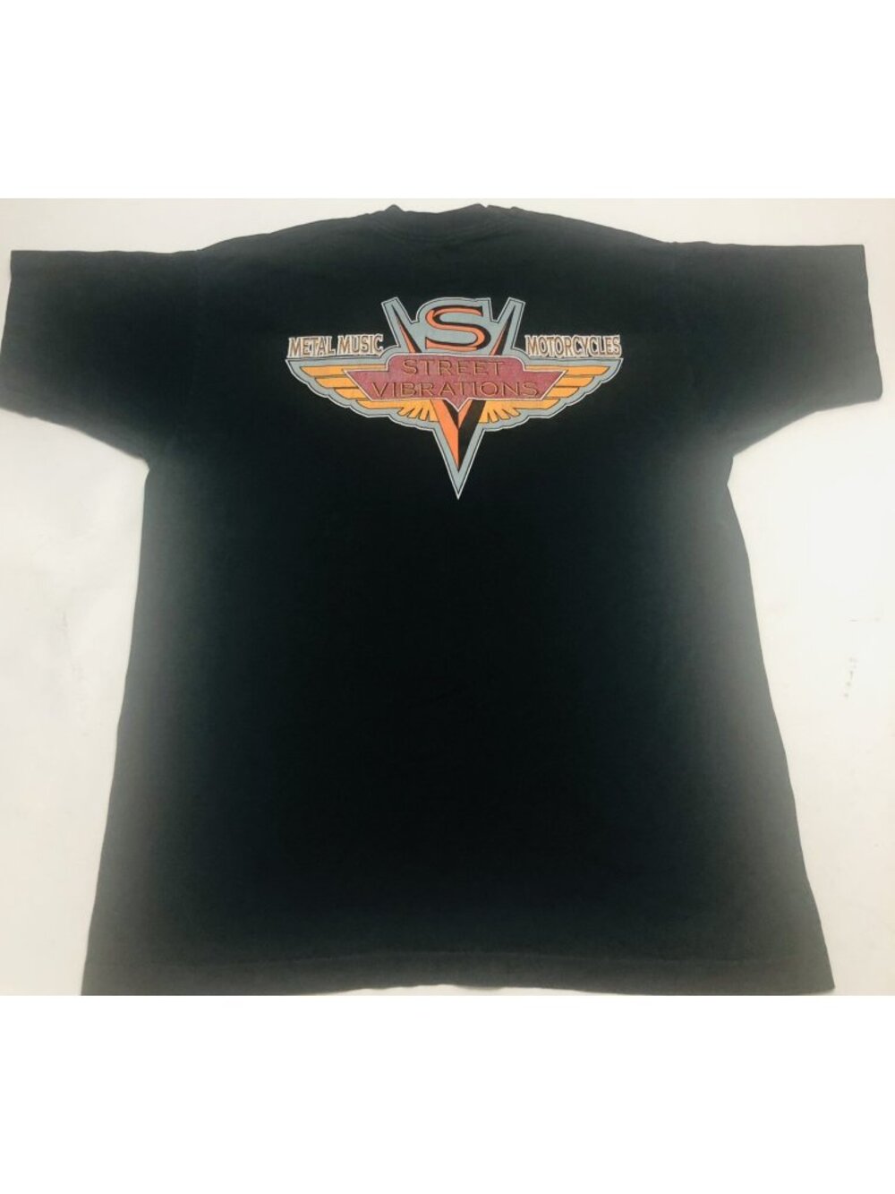 Street Vibrations Motorcycles Metal Music Black Biker Reno T Shirt Mens Size XL - Picture 2 of 11